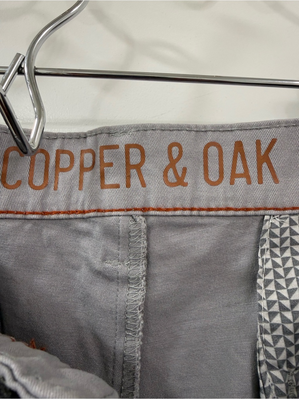 Men's Gray Flat Front Chino Shorts - Picture 4 of 5